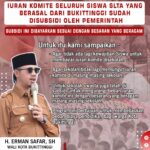 Informasi Penting Bagi Siswa & Wali Murid, Serta Pihak Sekolah, Terkait Subsidi Uang Komite SLTA di Kota Bukittinggi