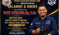 Dodi Afriandi Resmi Dilantik sebagai Ketua DPC PJS Kota Bukittinggi Periode 2026–2027